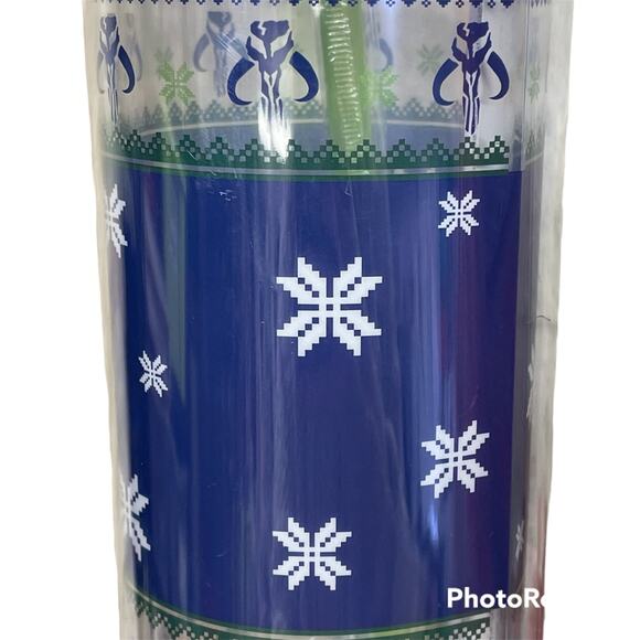 Star Wars 20oz Cup With Lid And Straw Baby Yoda Christmas Insulated Cup New - Picture 3 of 7